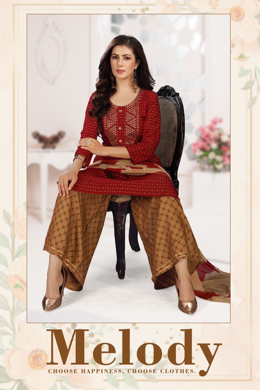 New Melody 1 Latest Designer Ethnic Wear Rayon Kurti Bottom And Dupatta Collection